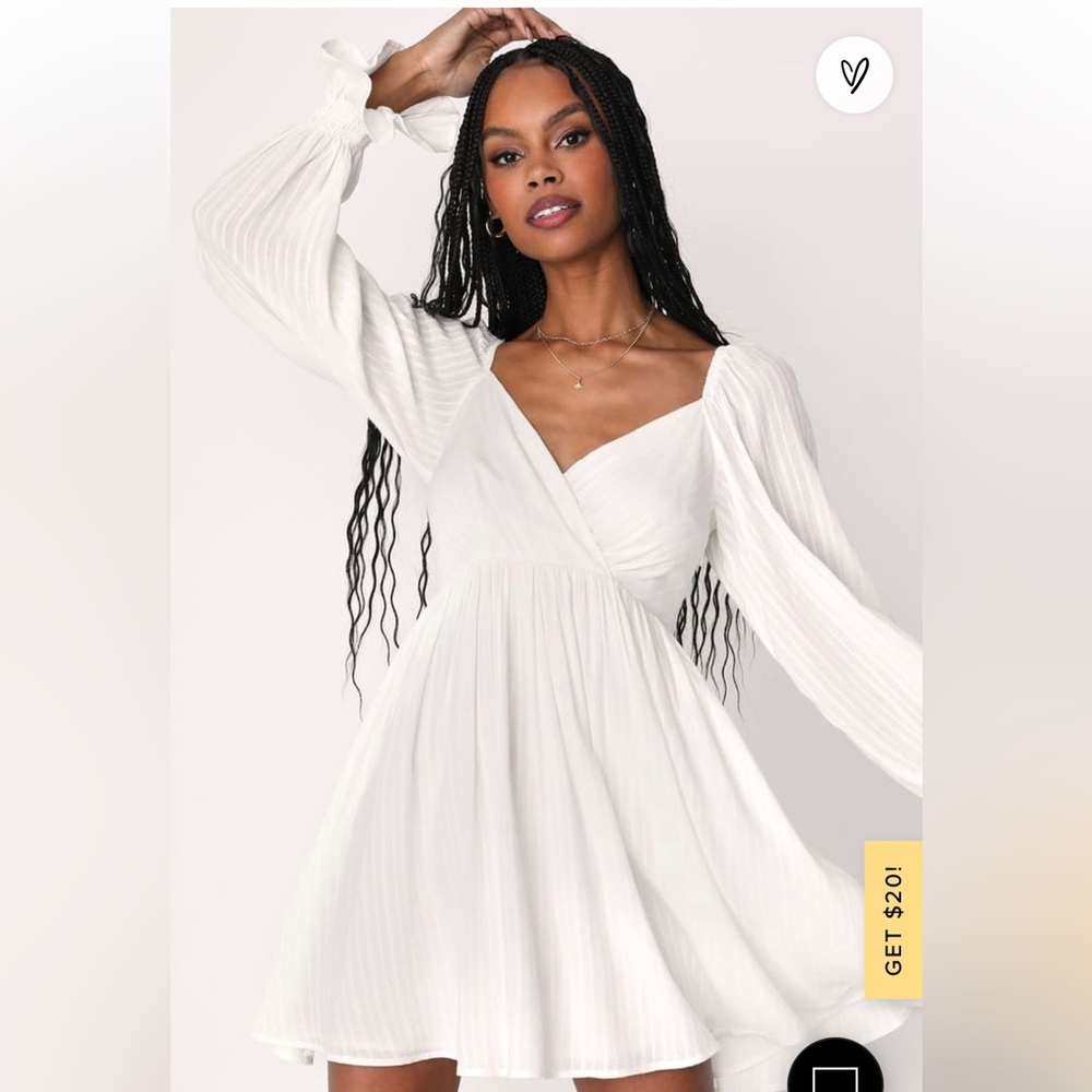 Lulus Forever Frolicking White Embroidered Long Sleeve Mini Dress